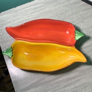 Vintage Clay Art peppers serving dish